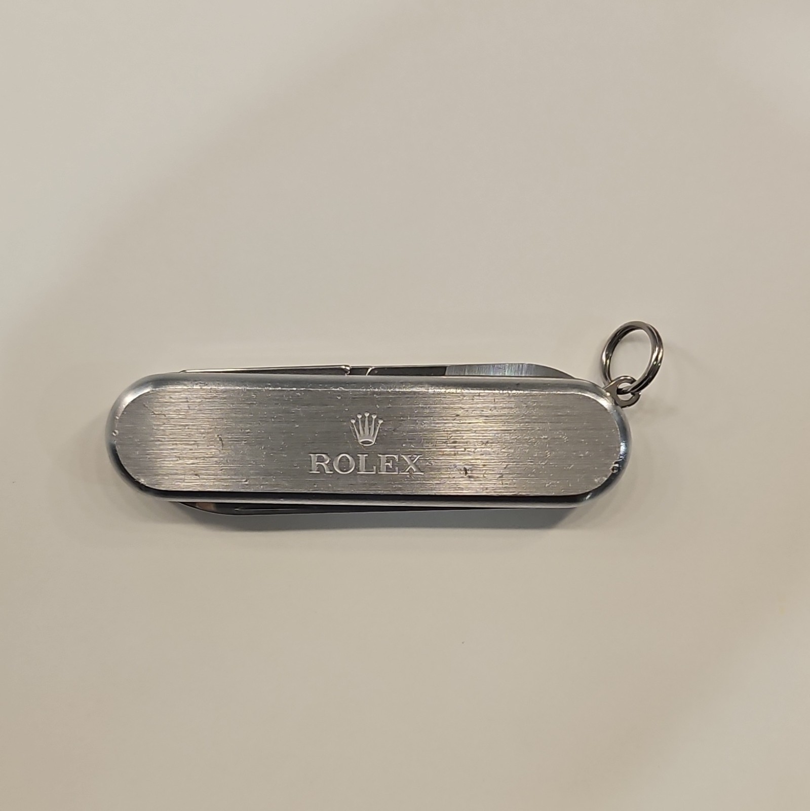 Rolex Swiss Army Style Stainless Multi-Tool Knife w/ Scissors Nail File Keyring