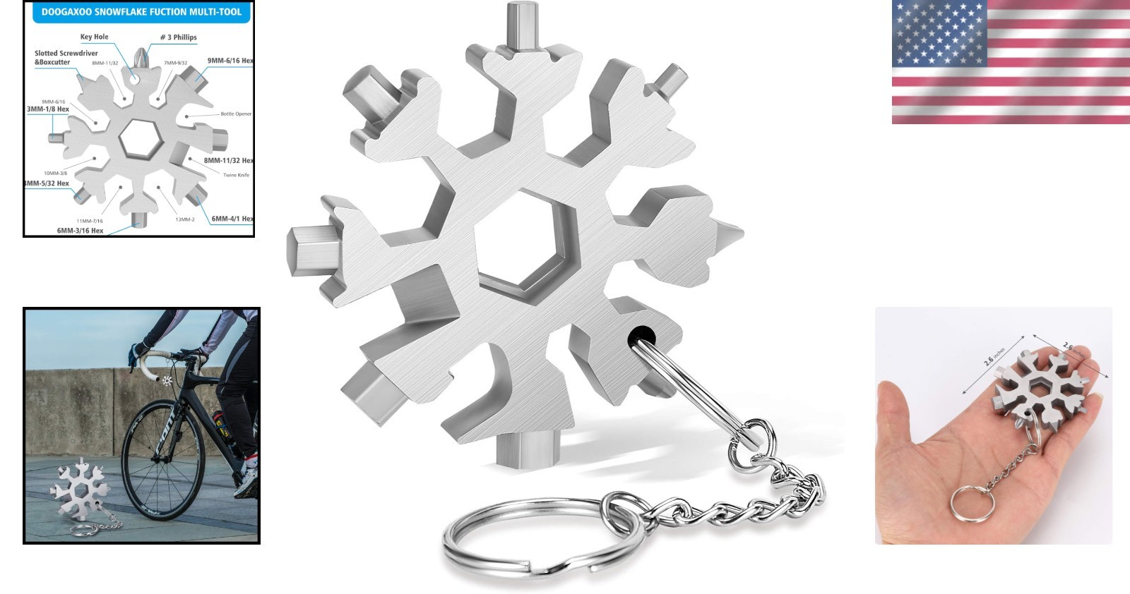 Compact Snowflake Multi-Tool – Lightweight, Durable & Great Gift for Men