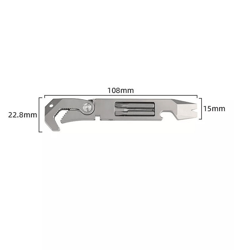 New TC4 Titanium Crowbar Pry Bar Wrench Spanner Bottle Opener Clip Quality Tool