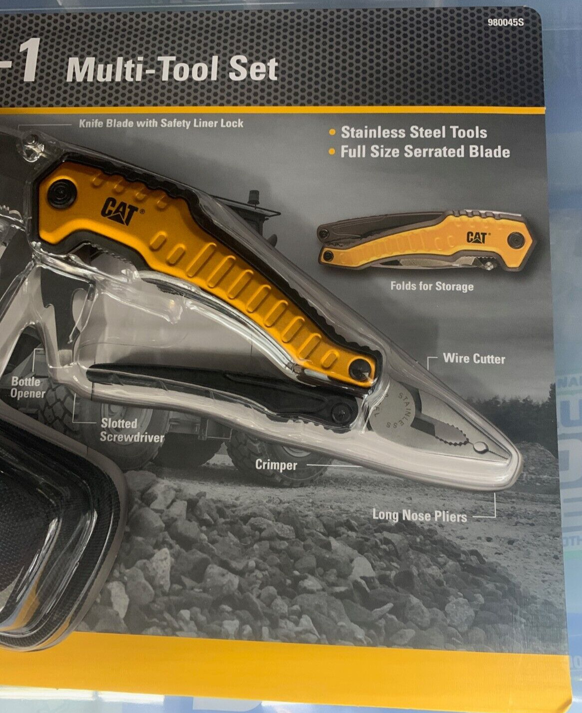 CAT XL 9-in-1 Multi-Tool Set, Stainless Steel Tools with Belt Loop Storage Pouch
