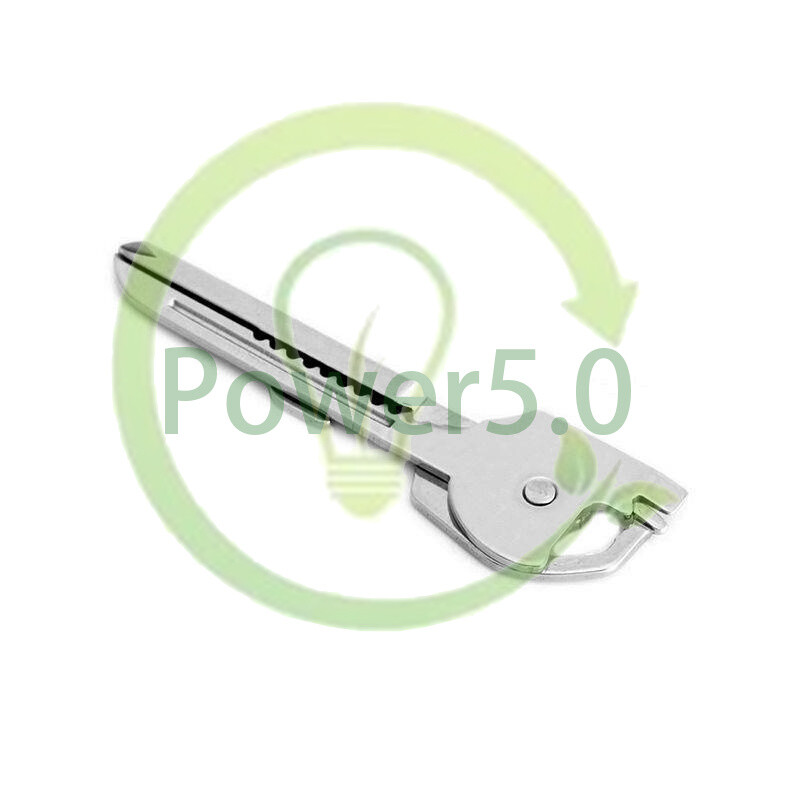 6 in 1 Utile-Key Tool Keyring Keychain Multifunction Stainless Steel 1PCS
