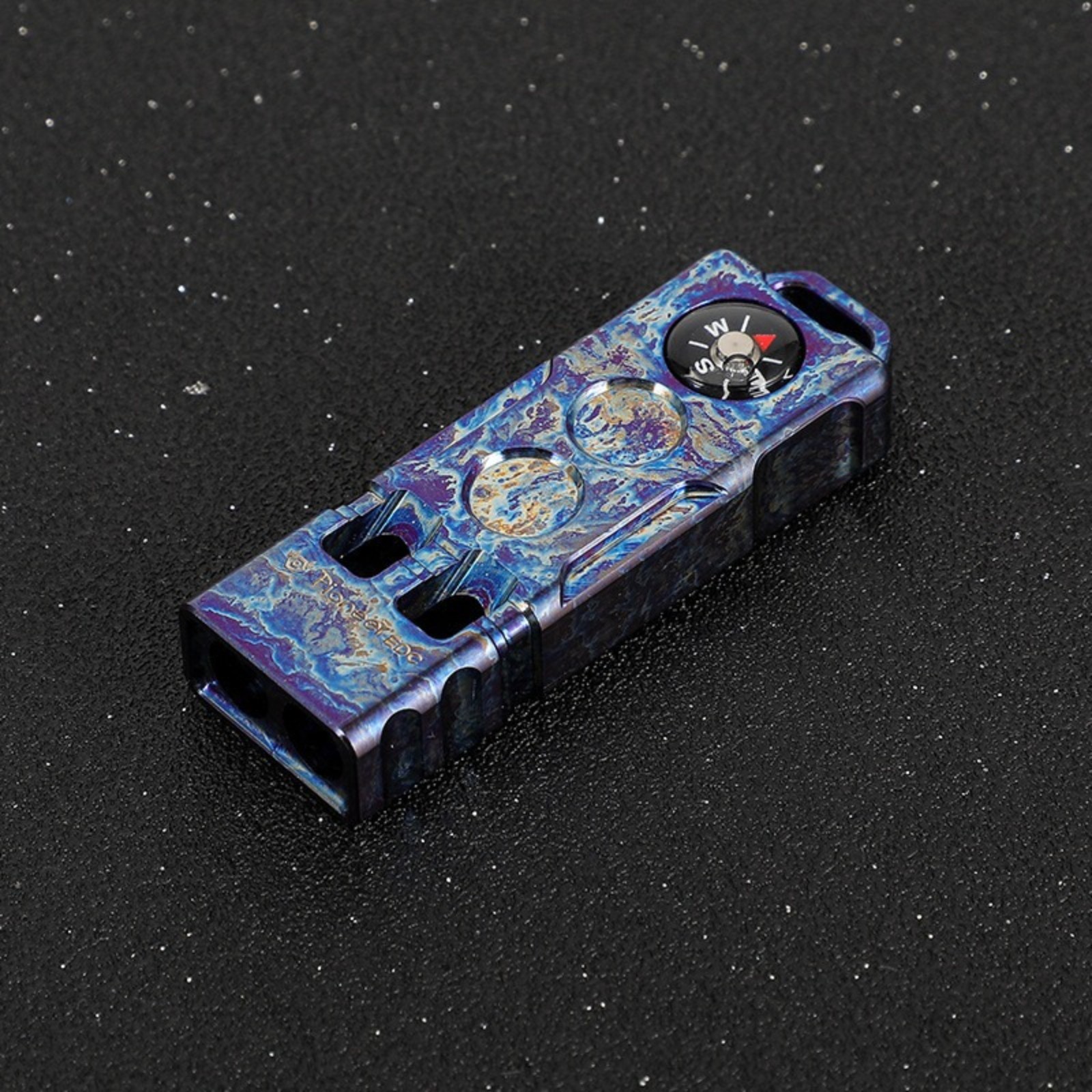 Titanium Alloy Double Tube Whistle 120DB Outdoor Survival EDC SOS High Frequency