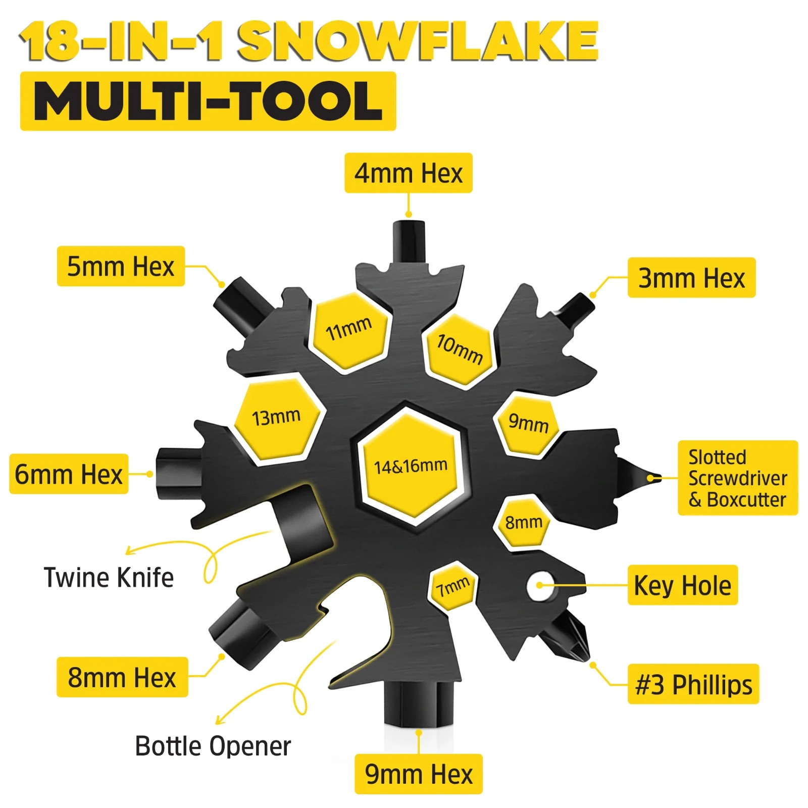 Universal Socket + Snowflake Multitool Gifts for Men Dad – 2 Pack, Socket Set