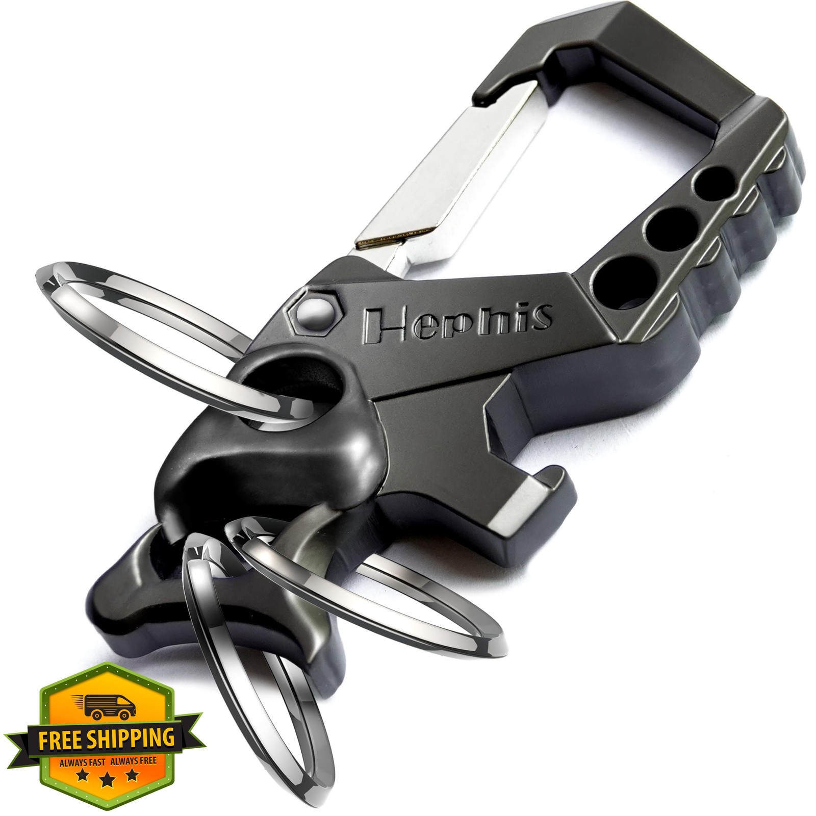 Hephis Skull Keychain Escape Tool Seatbelt Cutter Carabiner