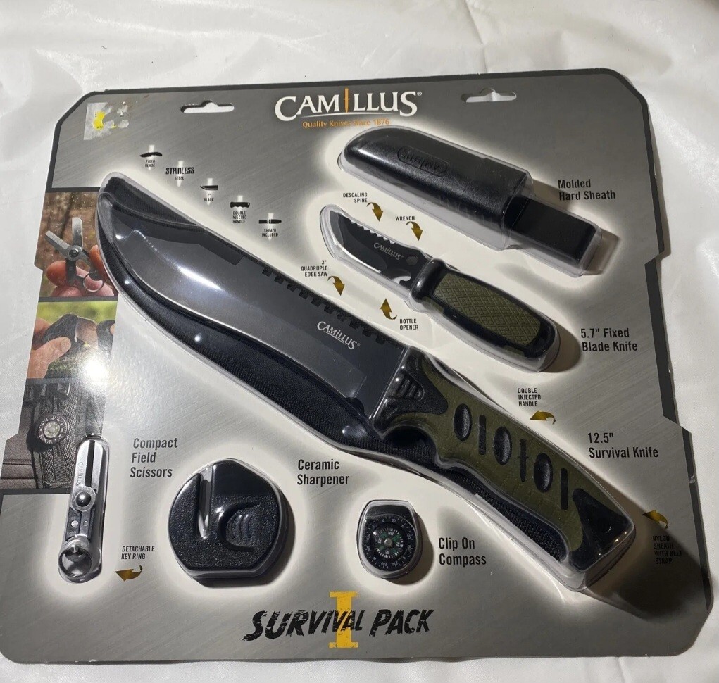 Camillus 8” multi-tool folding knife & camping tools, NEW
