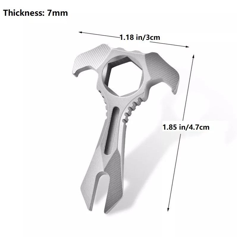 Titanium Alloy Pry Bar Crowbar Wrench Can Opener EDC Outdoor Portable Multi Tool
