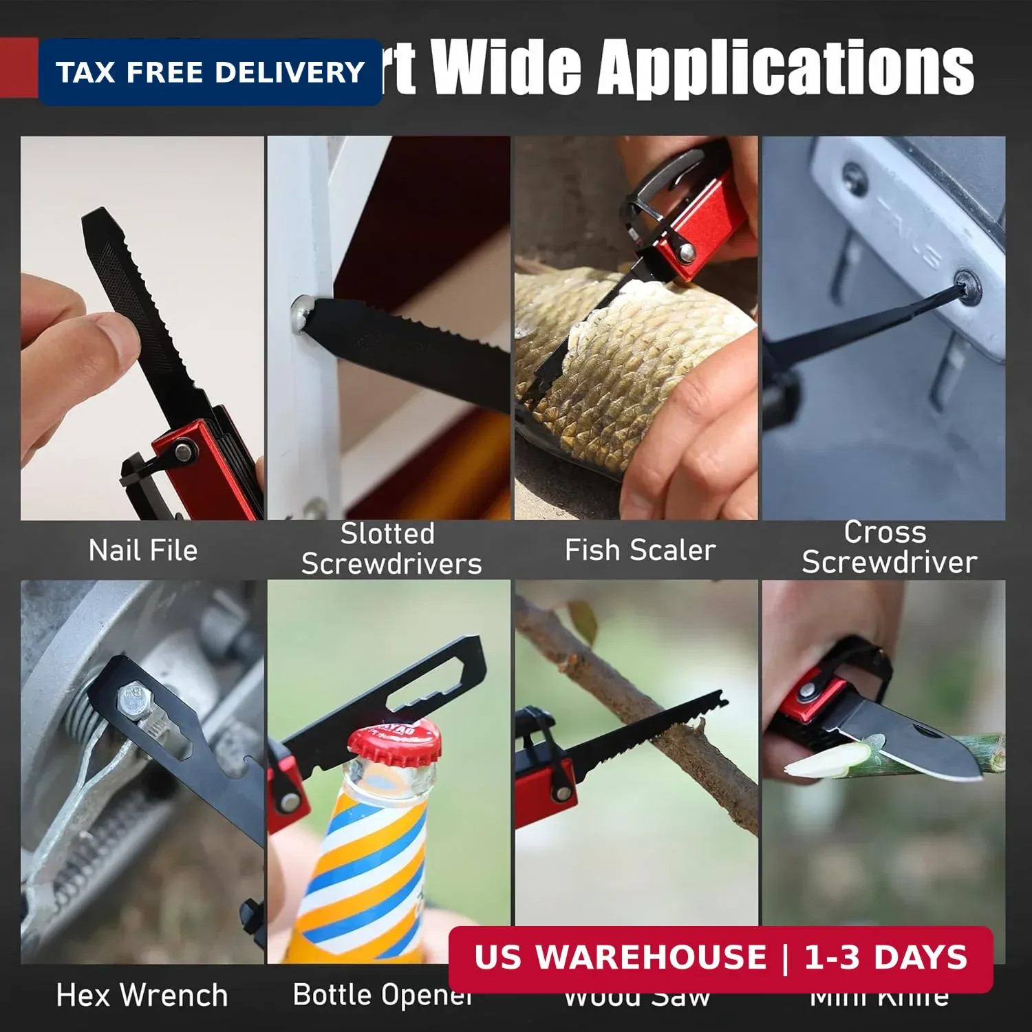 Leopcito 14-In-1 Multitool Camping Hammer – Survival Gear with Axe, Knife, Screw