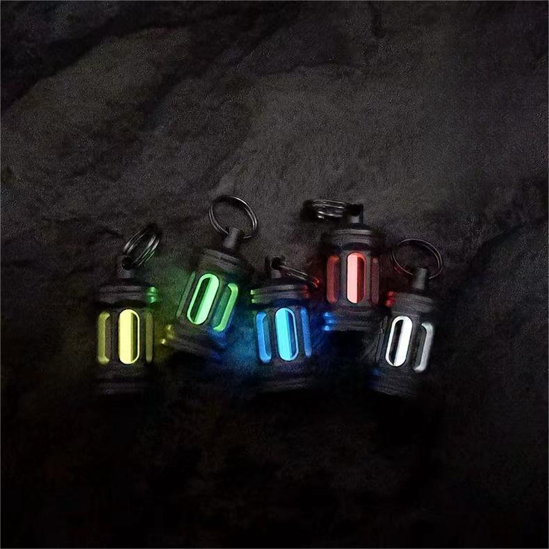 Glow in the Dark Titanium Keychain Necklace Pendant Knife Lanyard Paracord Bead