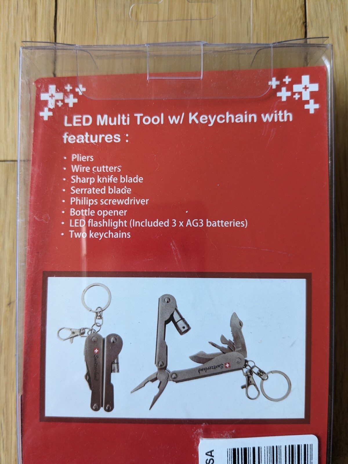 Swiss-Made Foldable Pocket Multi-Tool Stainless Steel w Pocket Clip. 8 Functions