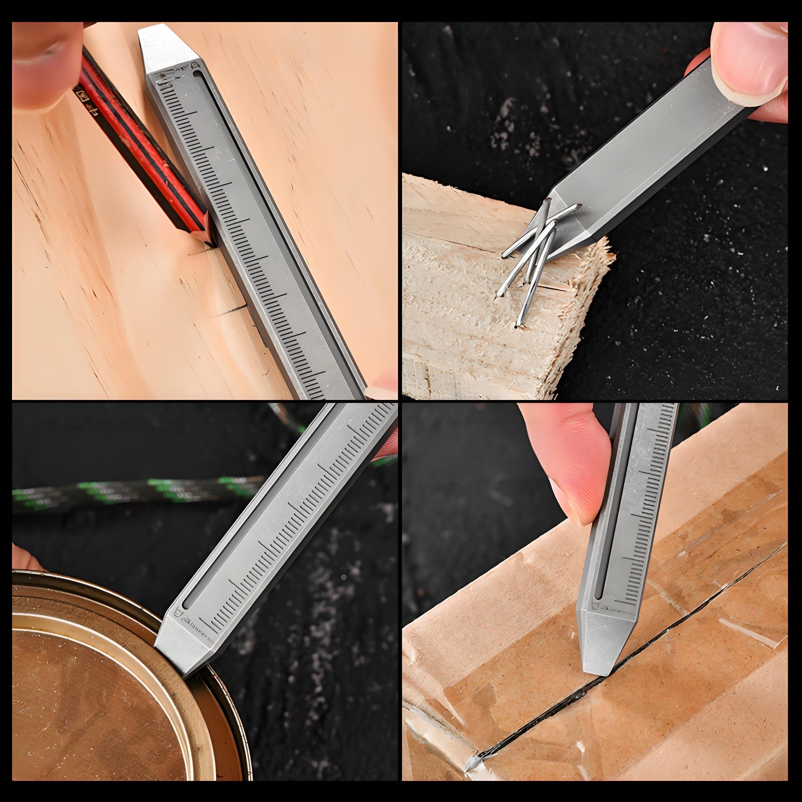 Titanium Alloy EDC Pry Bar Multi-Tool Ruler Outdoor Camping Tool Waterproof