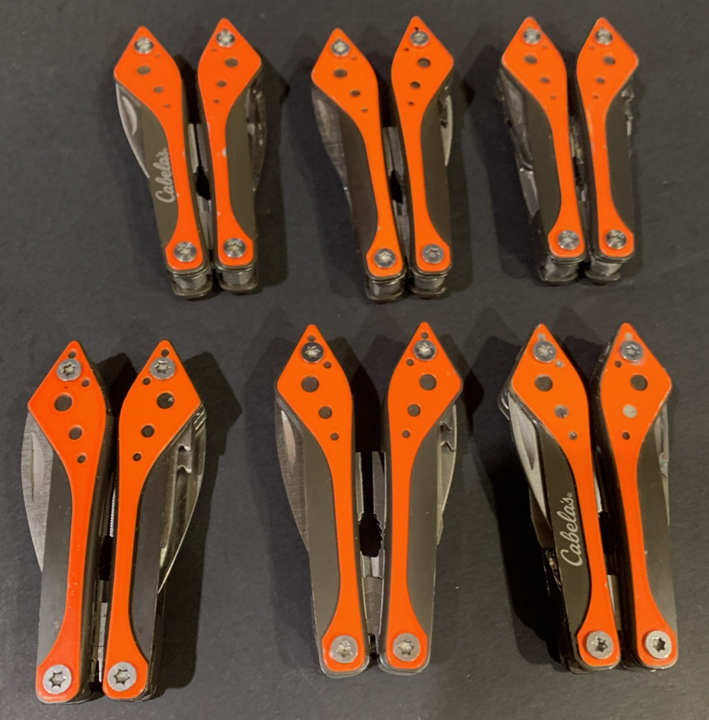 CABELA’S Multi Tool Stainless Tool Knife Cases Lot Of 7 W/6 Cases NEW & USED