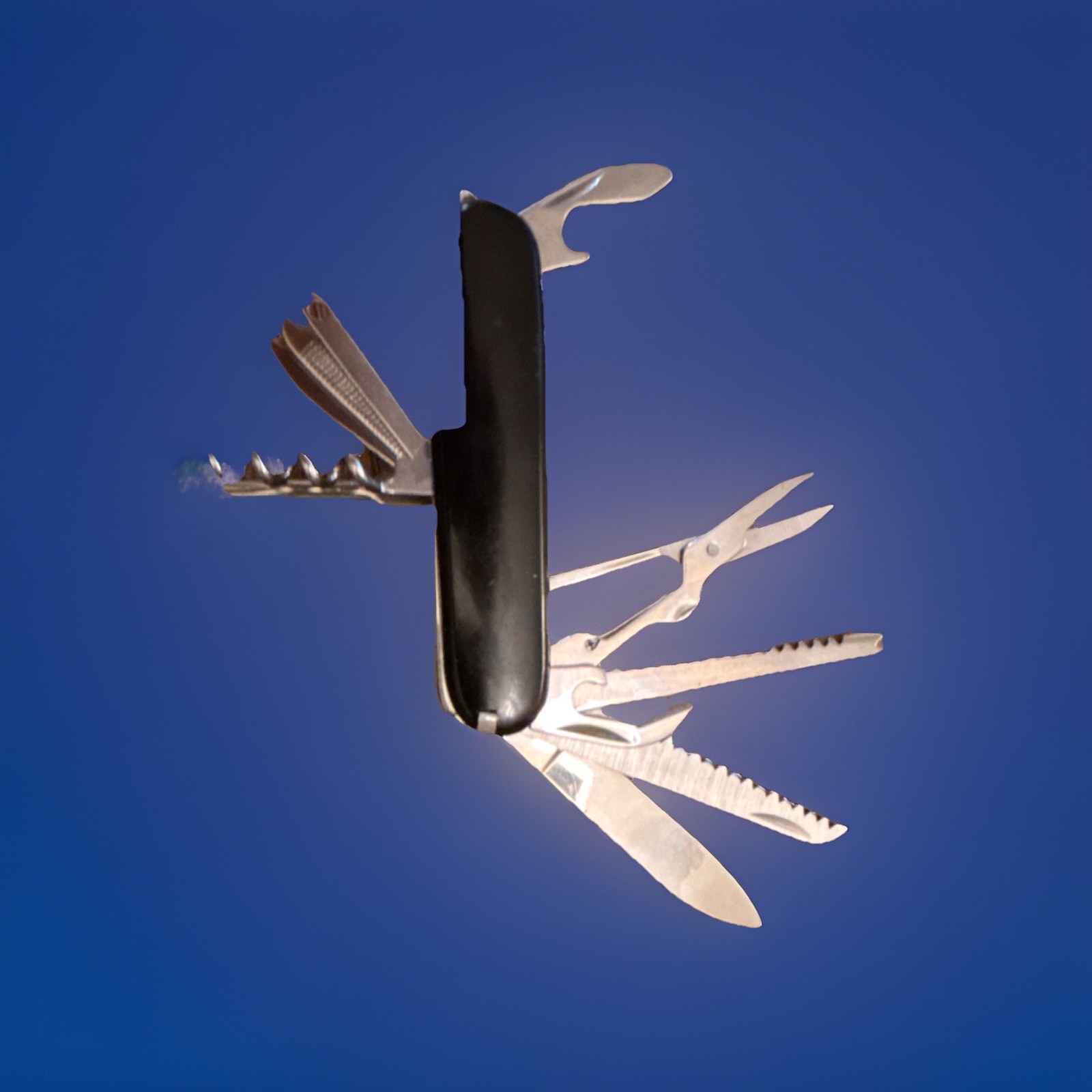 Black & Silver Stainless Steel Multi-Tool, Skull Design, Knife, Scissors, Opener