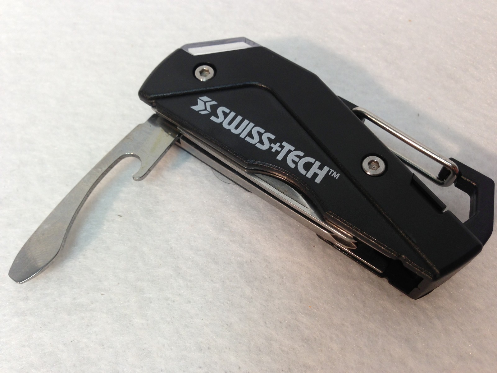 New Swiss+Tech All Purpose 6 in 1 Multitool LED Light Bottle Opener Knive