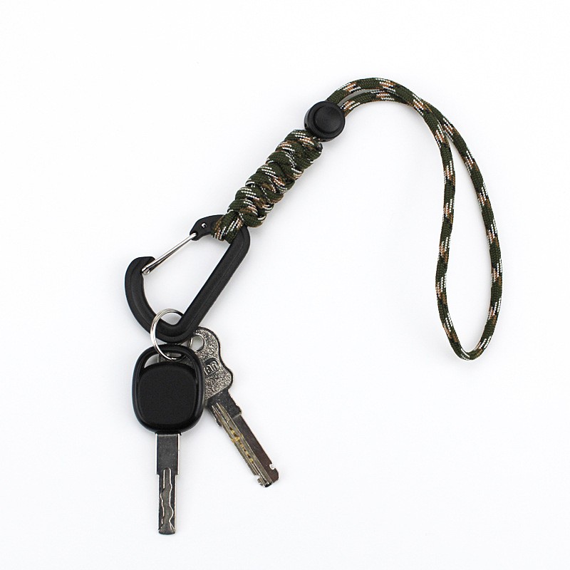 Creative Paracord Seven-Core Keychain with Safety Anti-Lost Spring Lanyard