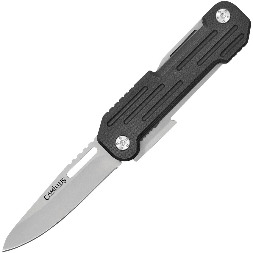 Camillus Multi Tool Pocket Knife Titanium Bonded 420 Steel Blade Blak G10 Handle