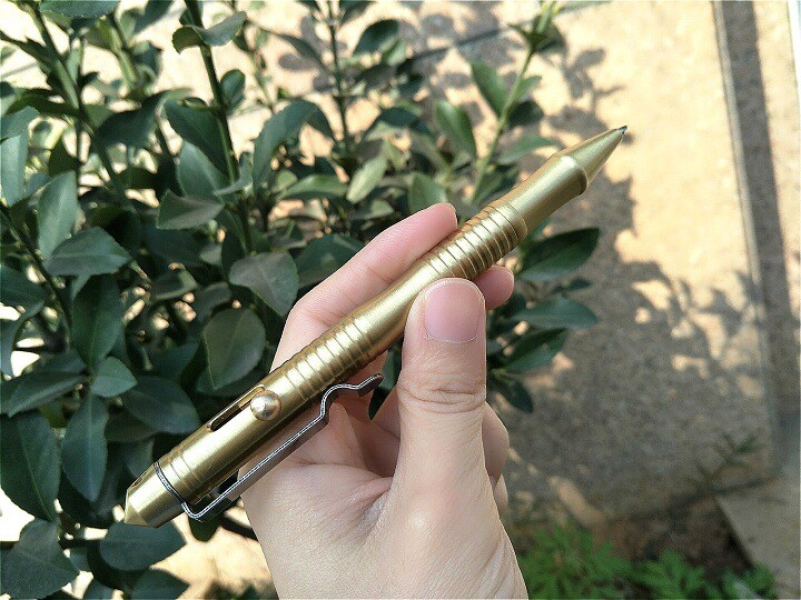 Brass EDC Pocket Pen Bolt Design Ballpoint Pen free 5pcs Refill Outdoor Travel