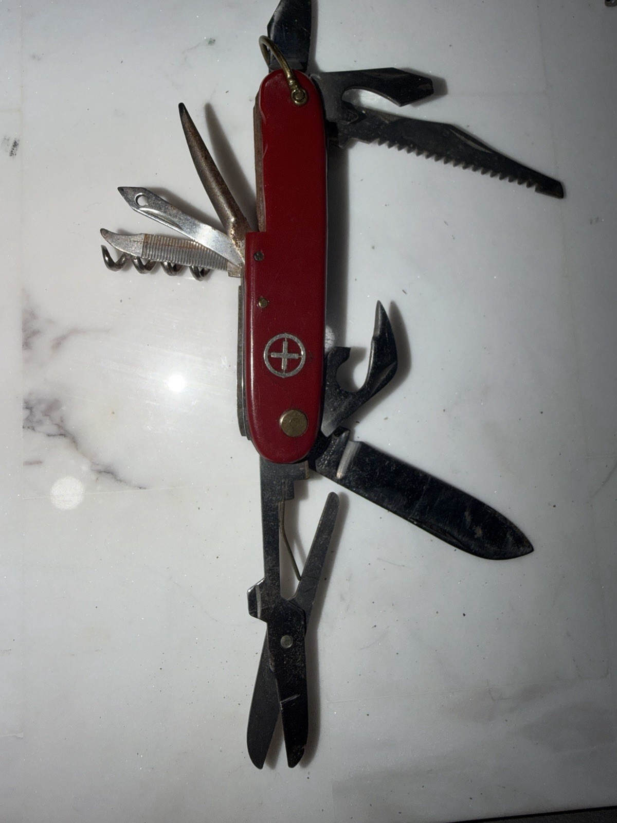 Vintage Japanese Multi-Tool Pocket Knife 1970s Swiss Style Seki Japan Camp Knife