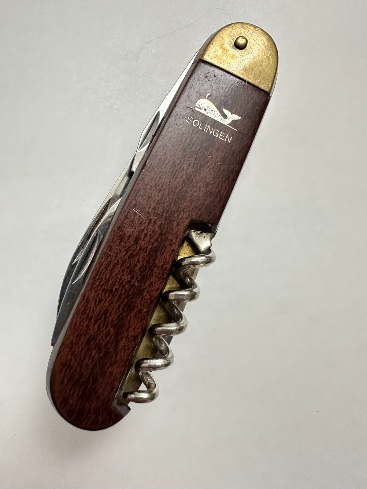 Vintage Solingen German Whale Logo Multi Tool Knife Corkscrew