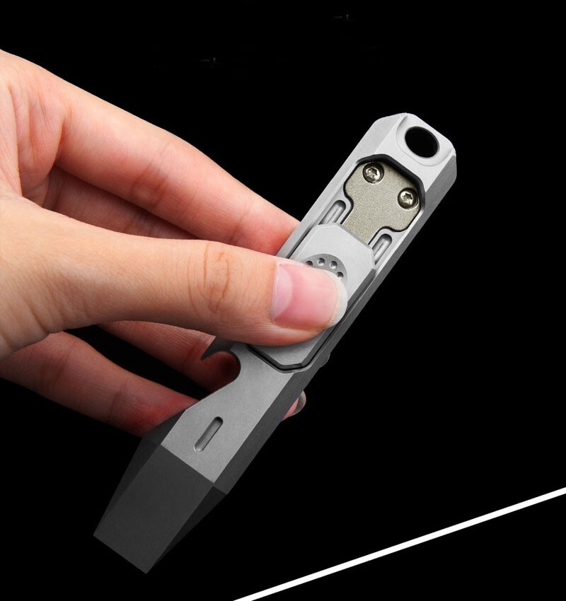 EDC Titanium Alloy Multi Tools Pry Bar Crowbar Fidget Clicker Toy Stress Relief