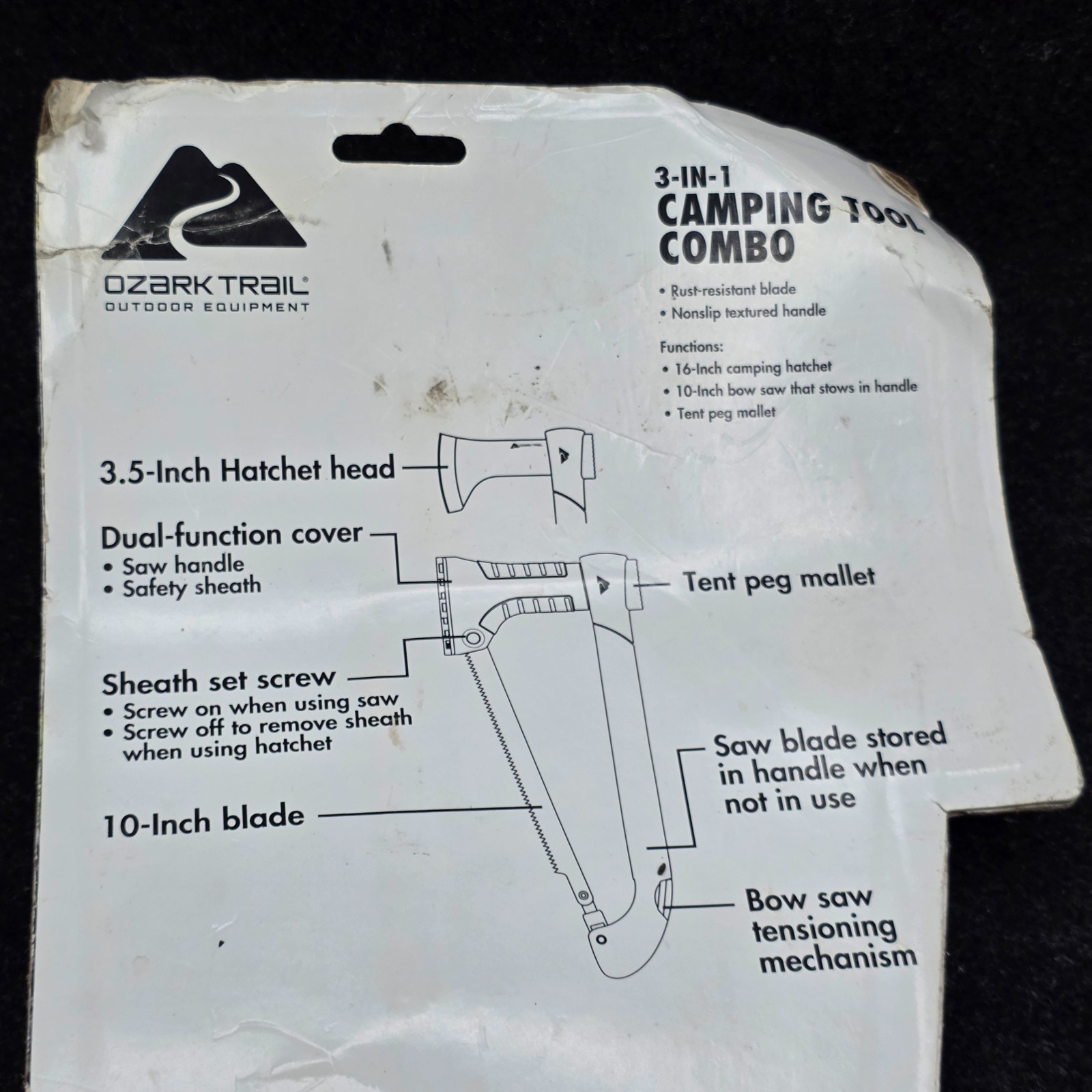 OZARK TRAIL 3 IN 1 CAMPING TOOL COMBO NEW