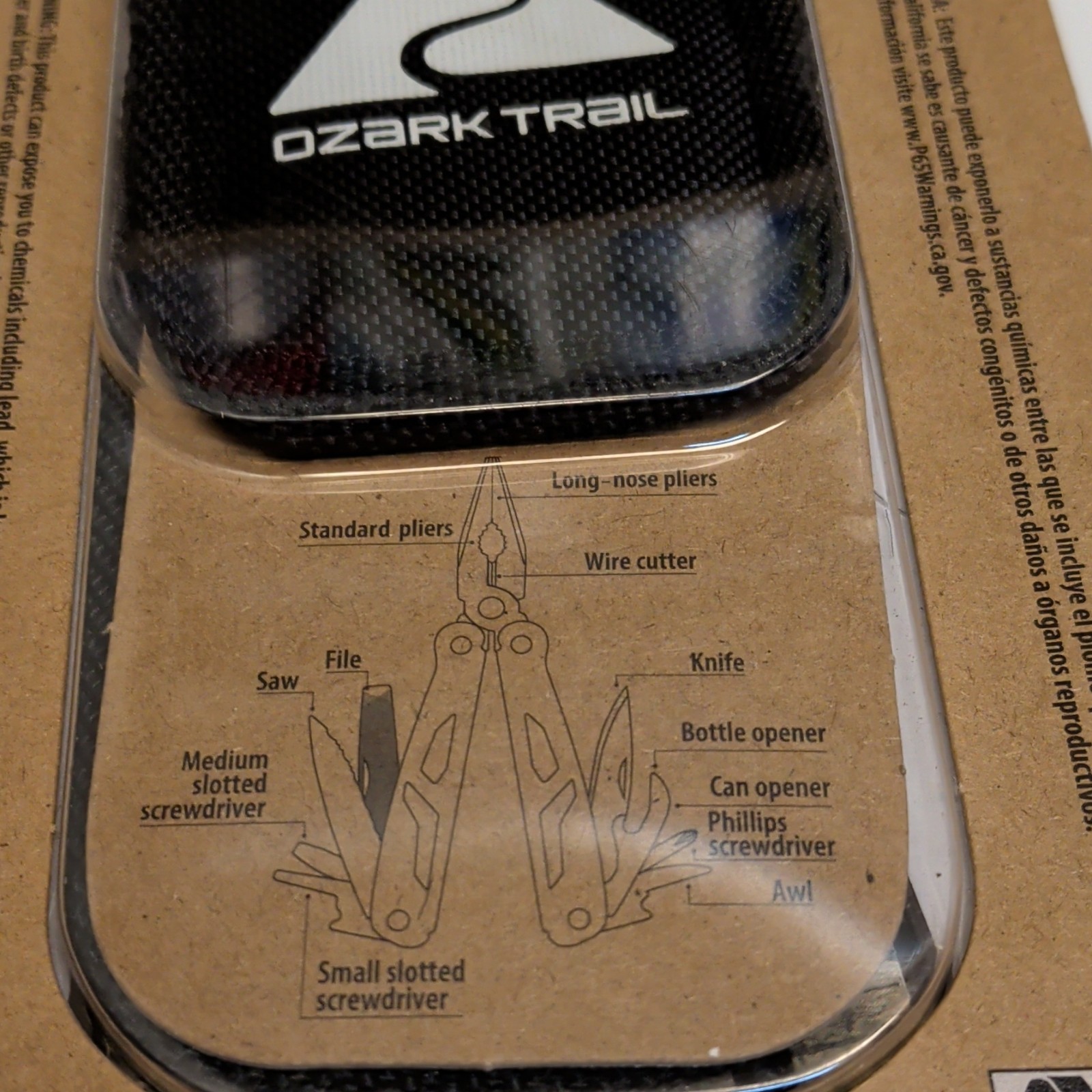 Ozark Trail 12-in-1 Multi-Tool Straight Edge 2.5in Blade Camo w/ Sheath