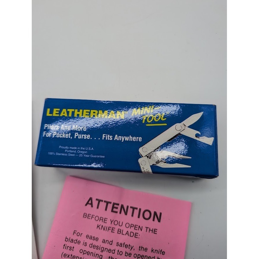 Leatherman Mini-Tool Vintage 90s Stainless Steel Pocket Knife Multi NOS NEW