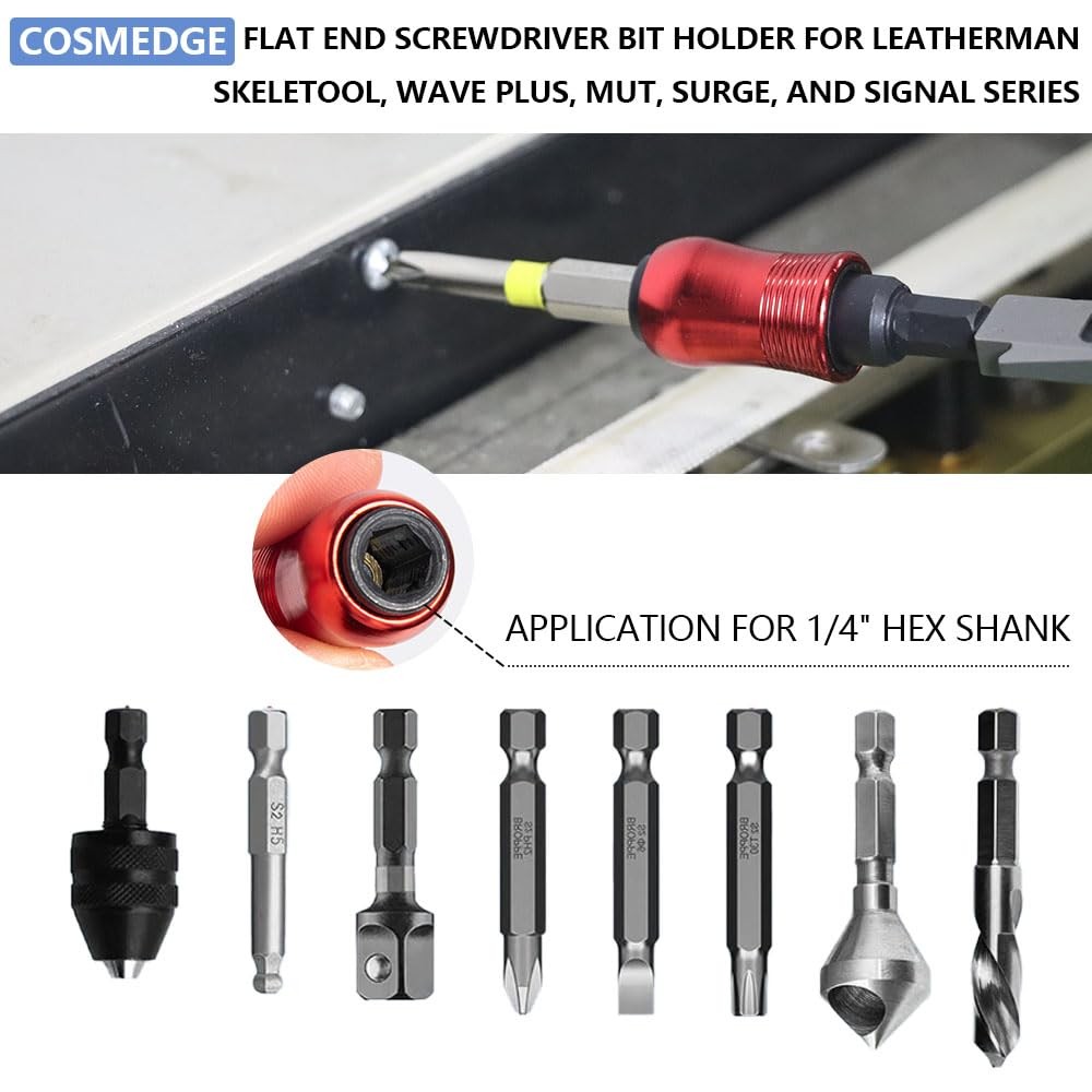 Flat End Magnetic Screwdriver Bit Holder for Leatherman MUT/EOD/Skeletool/CX/…