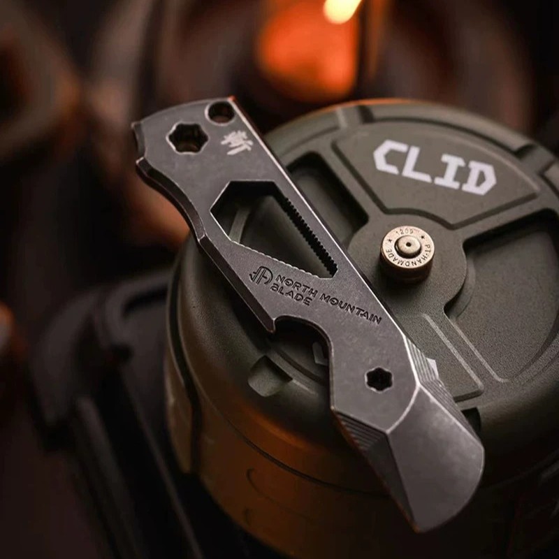 Outdoor Titanium Alloy EDC Crowbar Wrench Bottle Opener Hex Multi Function Tool