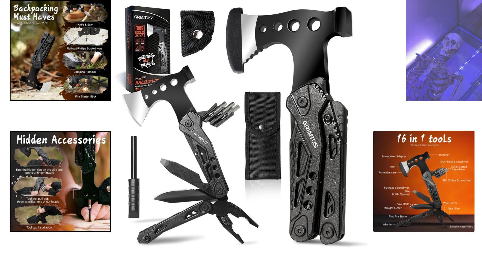 Heavy-Duty 16-in-1 Camping Multitool with Nylon Carry Case – Adventure Ready!