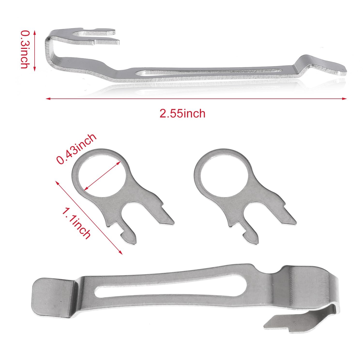 Quick-Release Pocket Clip+ Lanyard Ring Set Stainless Steel Quick Release Mul…
