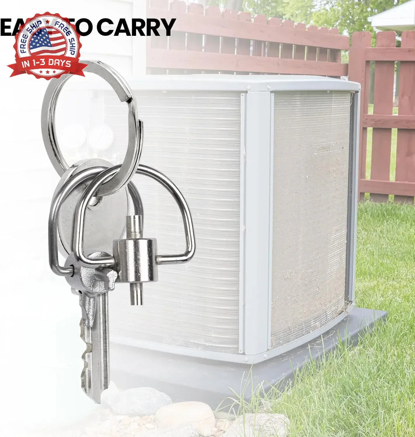 HVAC Tools, Locking Cap Key for Refrigerant Safety Caps, Universal Triple Use Mu