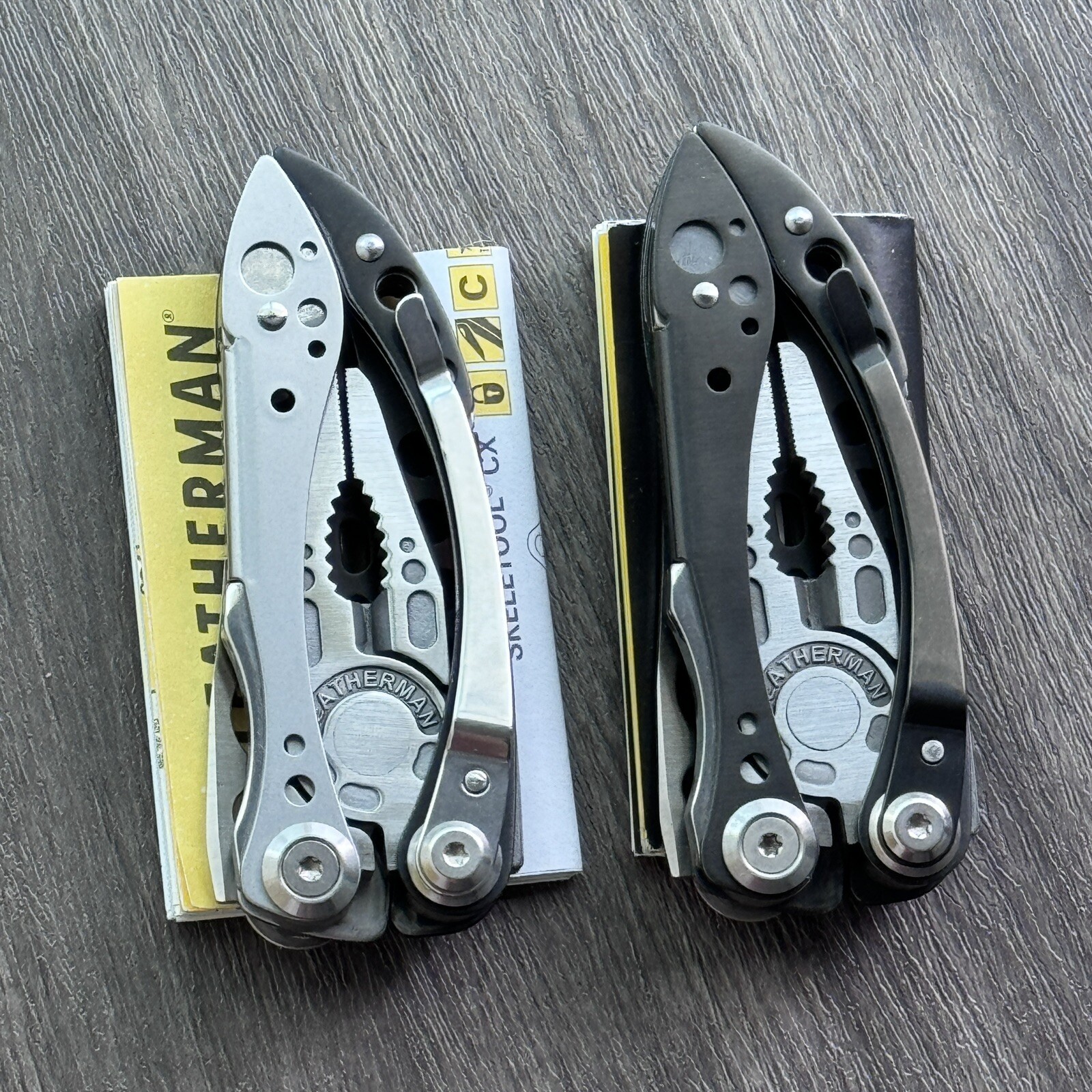 2x Leatherman Freestyle CX Carbon Fiber, 154CM, DLC. Early & Later Variants