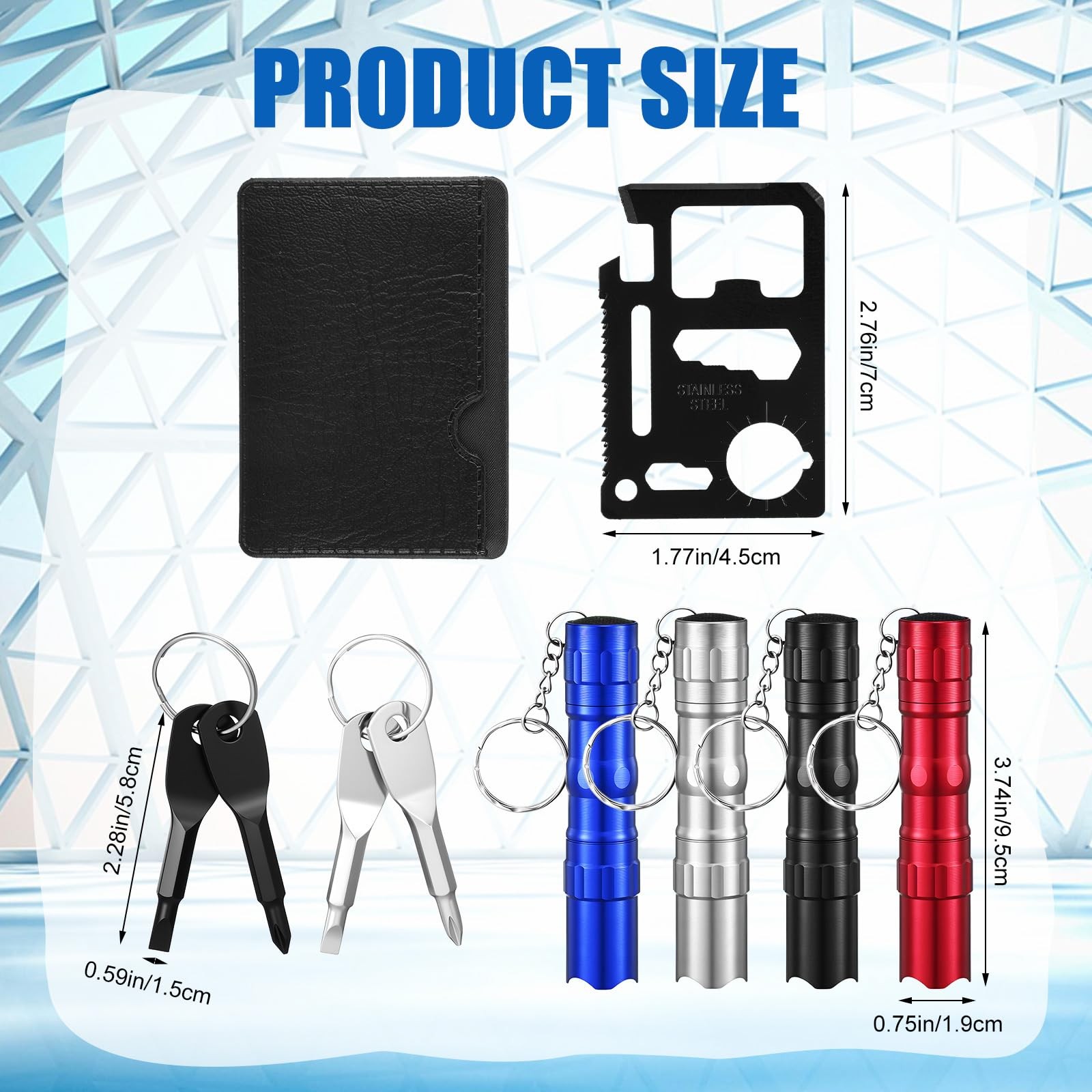 24 Pcs Men Small Gifts Bulk Mini Screwdriver Flashlight Keychain Set Multitoo…