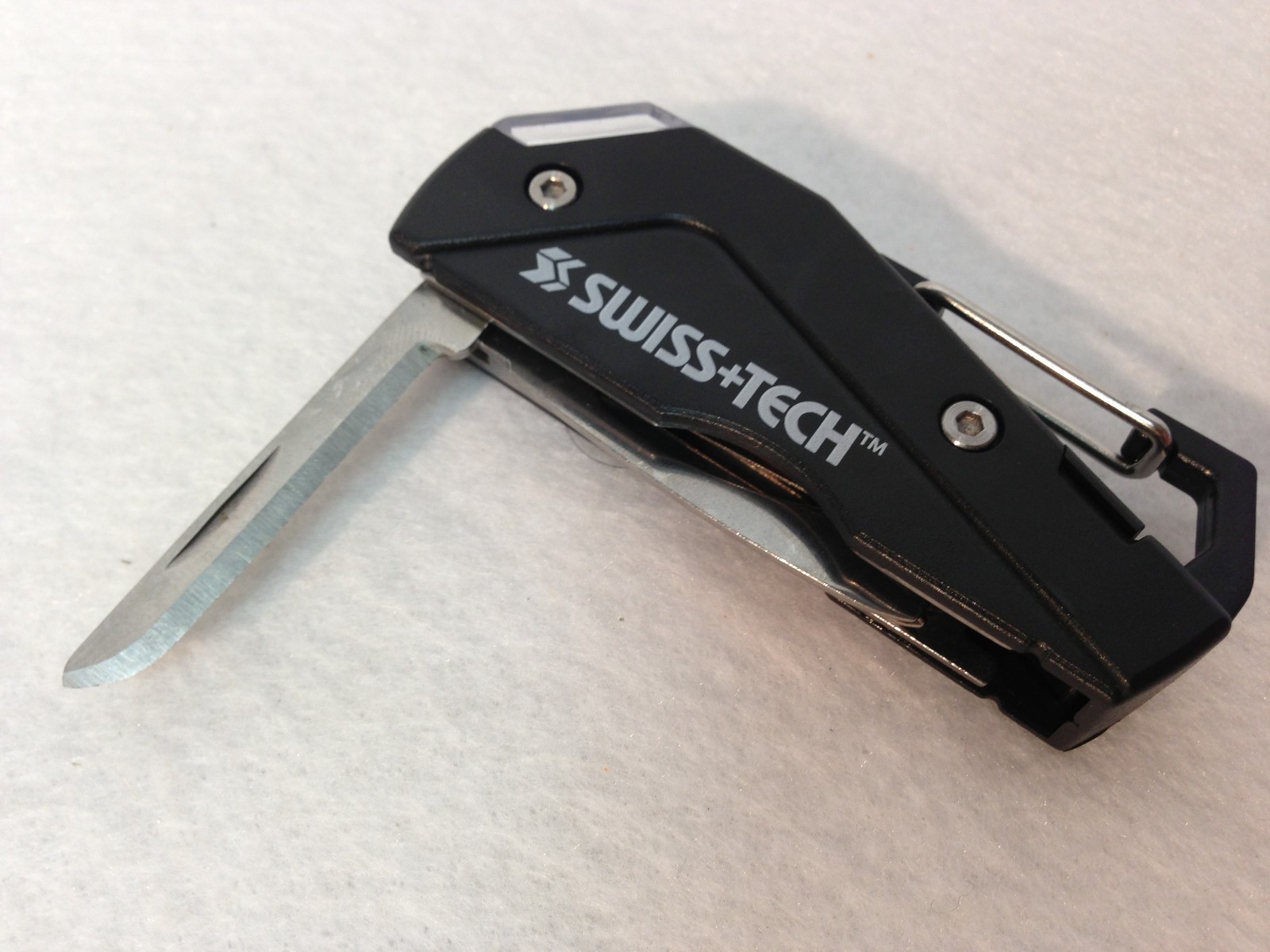 New Swiss+Tech All Purpose 6 in 1 Multitool LED Light Bottle Opener Knive