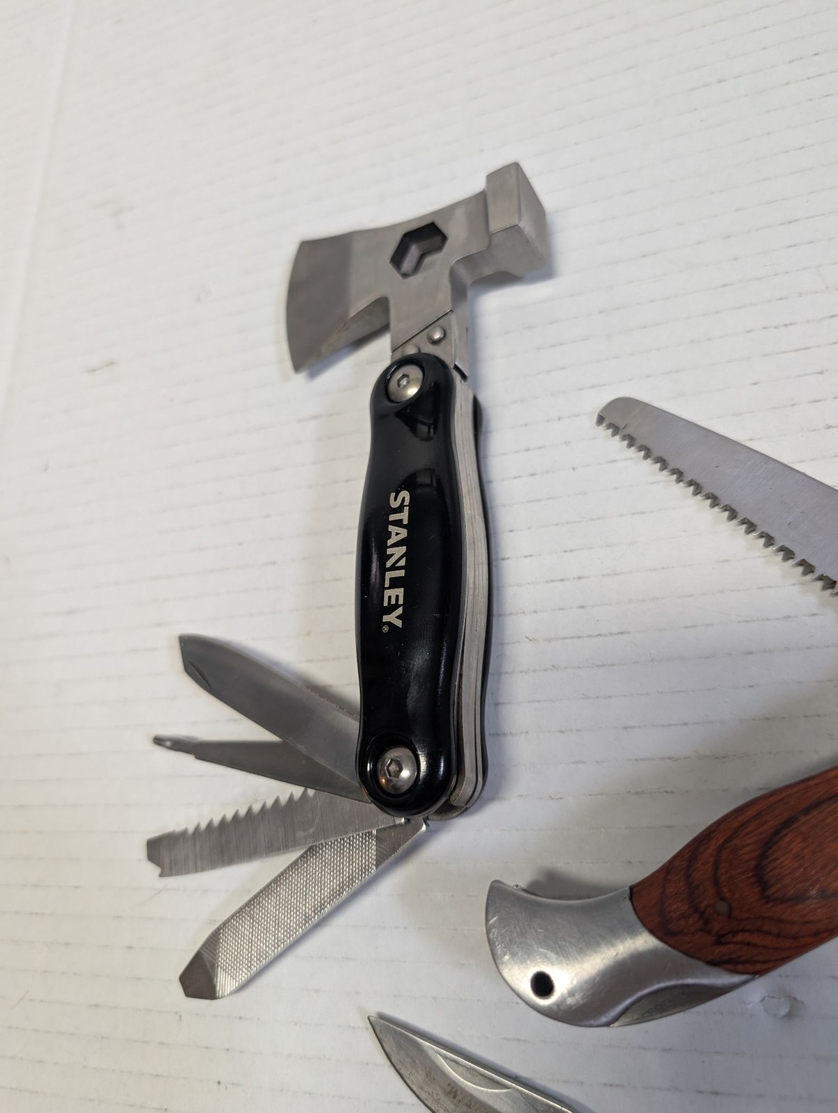 Stanley Multi Tool Hatchet Multitool & Winchester Folding Knife Set Pocket Knive