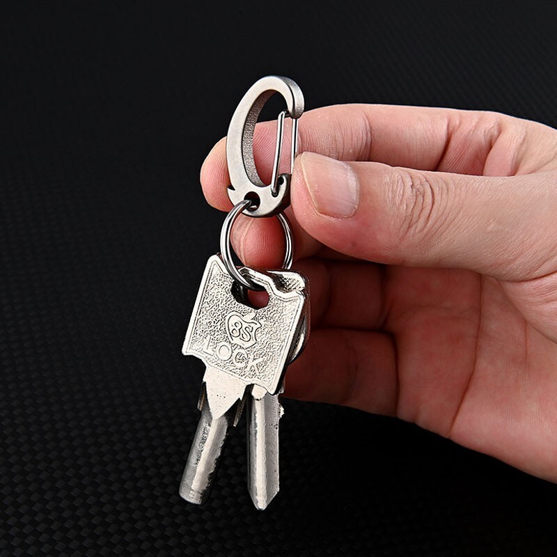 Hot Mini Titanium Alloy Key chain Carabiner Outdoor Travel Size Hanging Buckle
