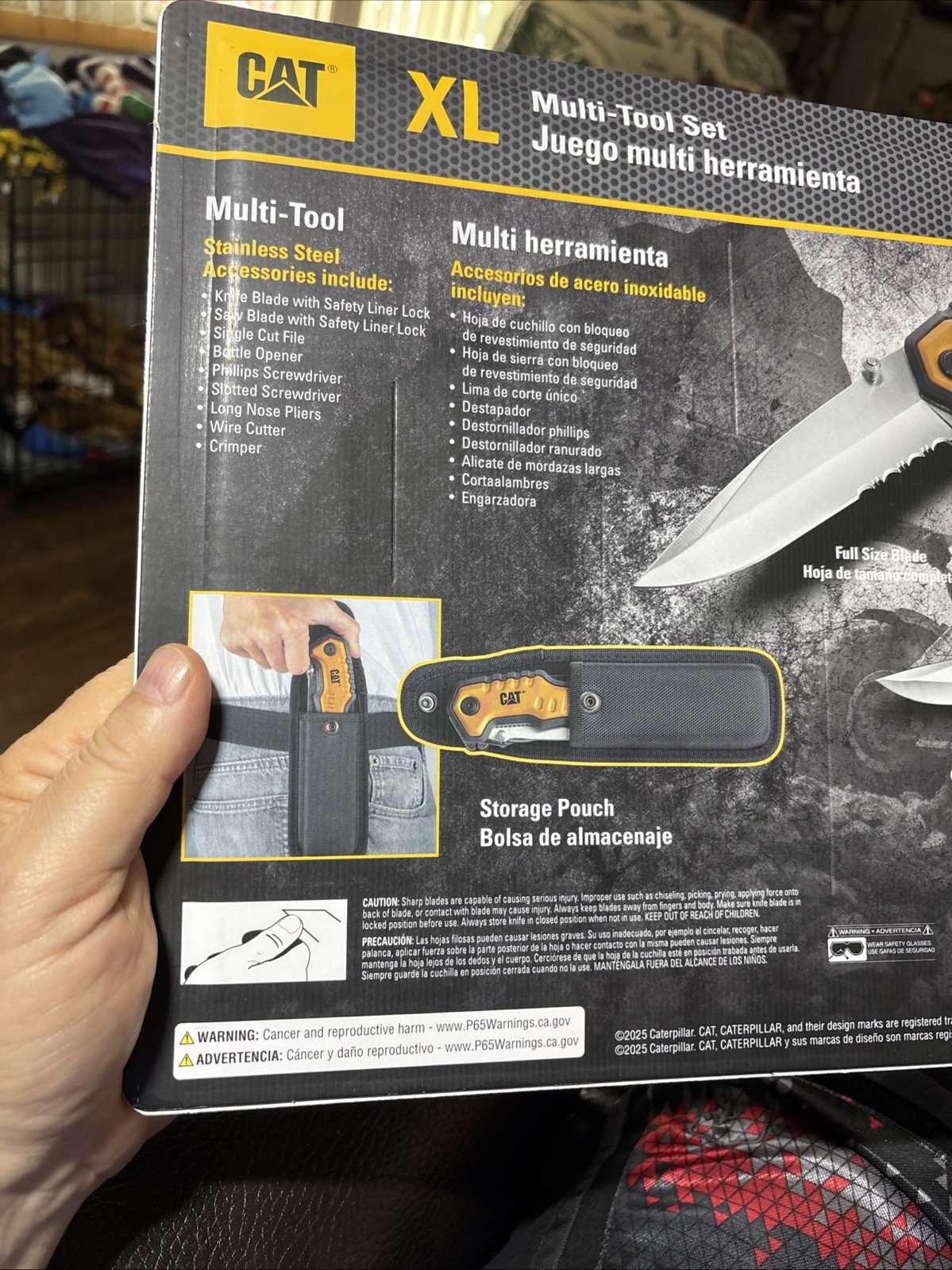 CAT XL 9-in-1 Multi-Tool Set, Stainless Steel with Belt Loop Storage Pouch NIP