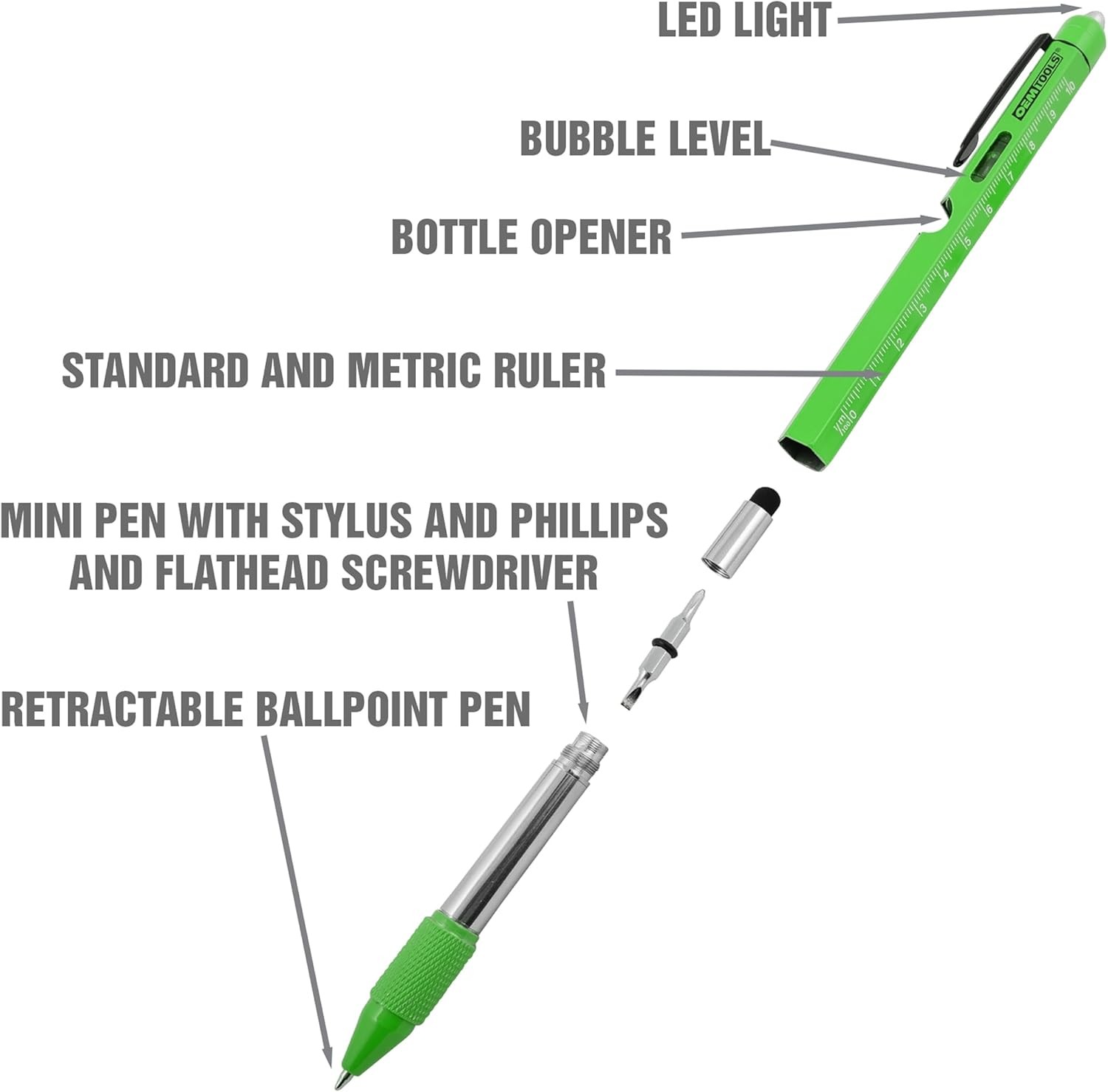 22670 Multi-Tool Pen Set 2 Piece Ballpoint EDC Pen Stylus Combo Screwdriver
