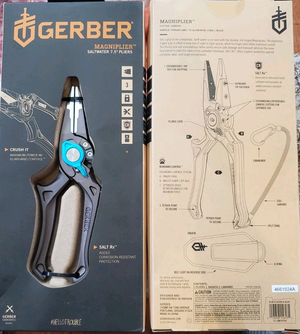 NEW GERBER “Magniplier” Saltwater 7.5″ Pliers With SALT RX. 31-003556.
