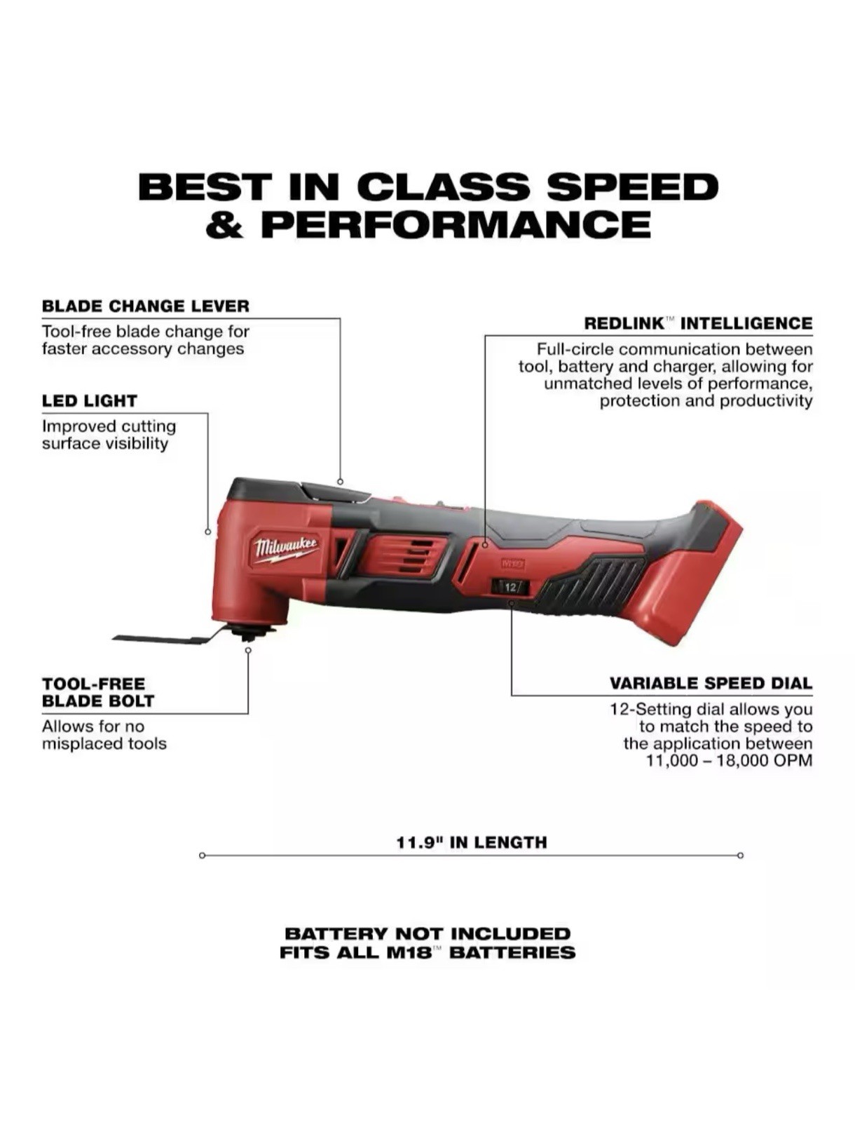 Milwaukee 2626-21 M18 18V Li-ion Cordless Oscillating Multi-Tool Kit (NEW)