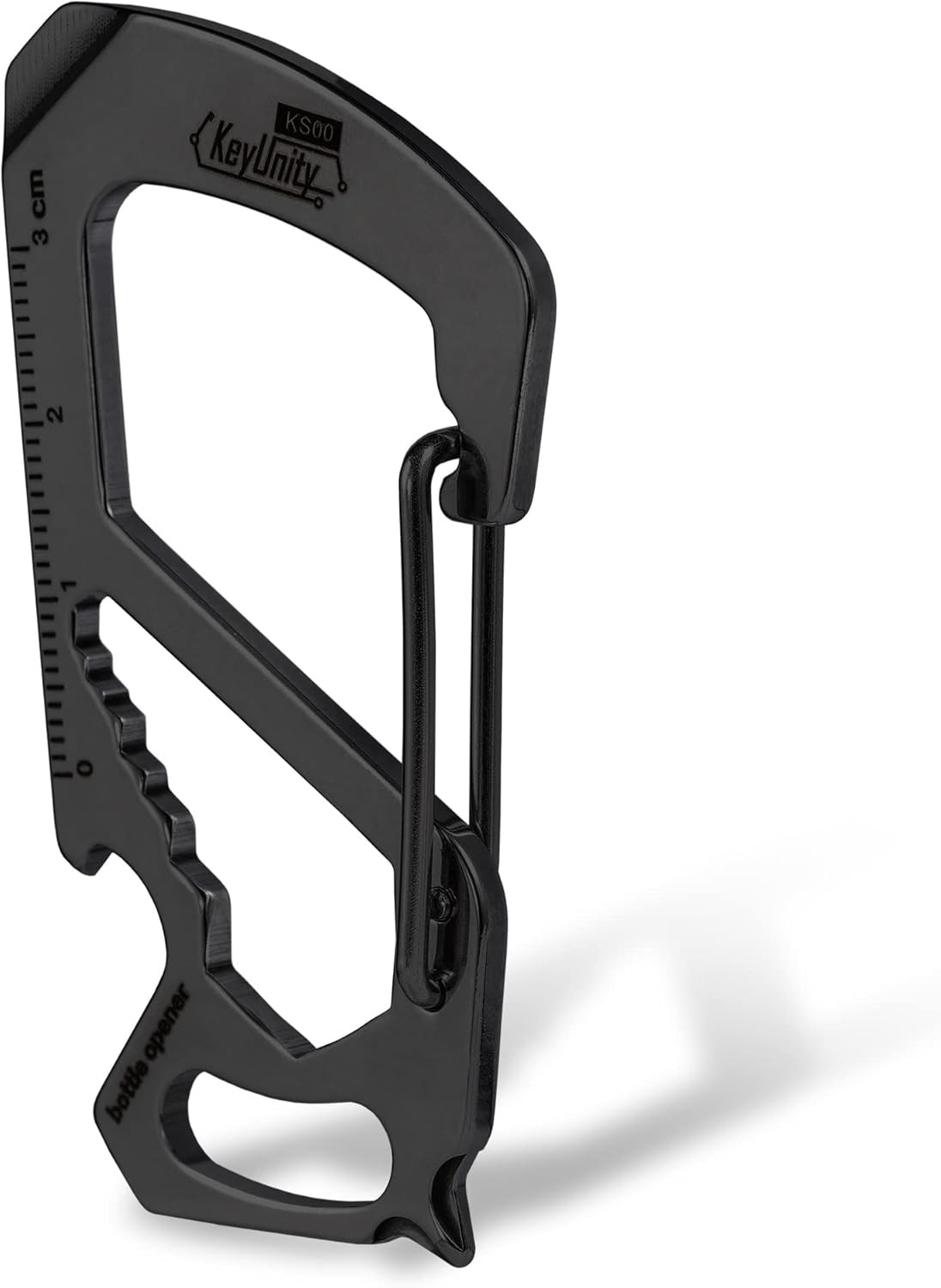 KS00BK Carabiner Clip Multitool Stainless Steel 7 Tools in 1, Quick Release Clas