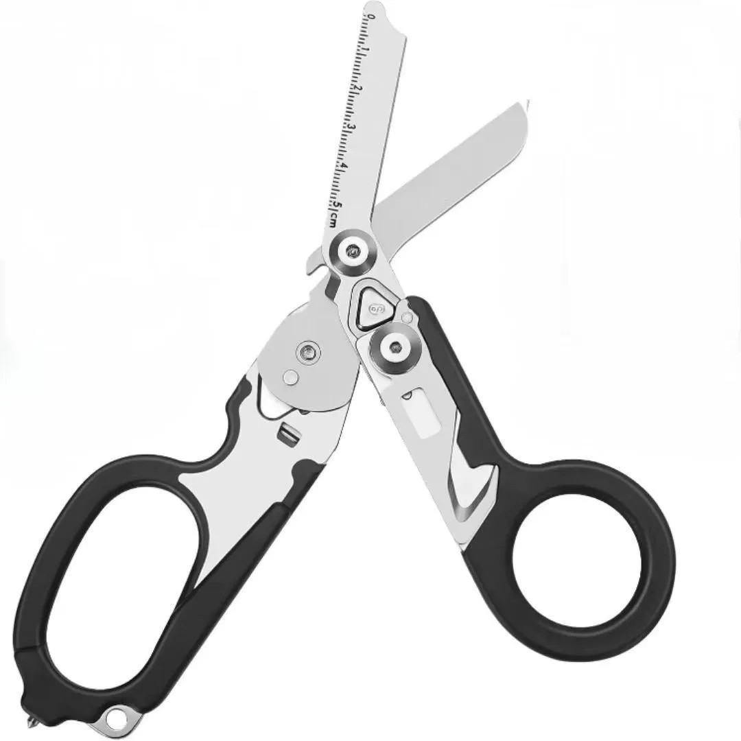 Multifunctional Emergency Rescue Shears with Strap Cutter Glass Breaker Outdoor