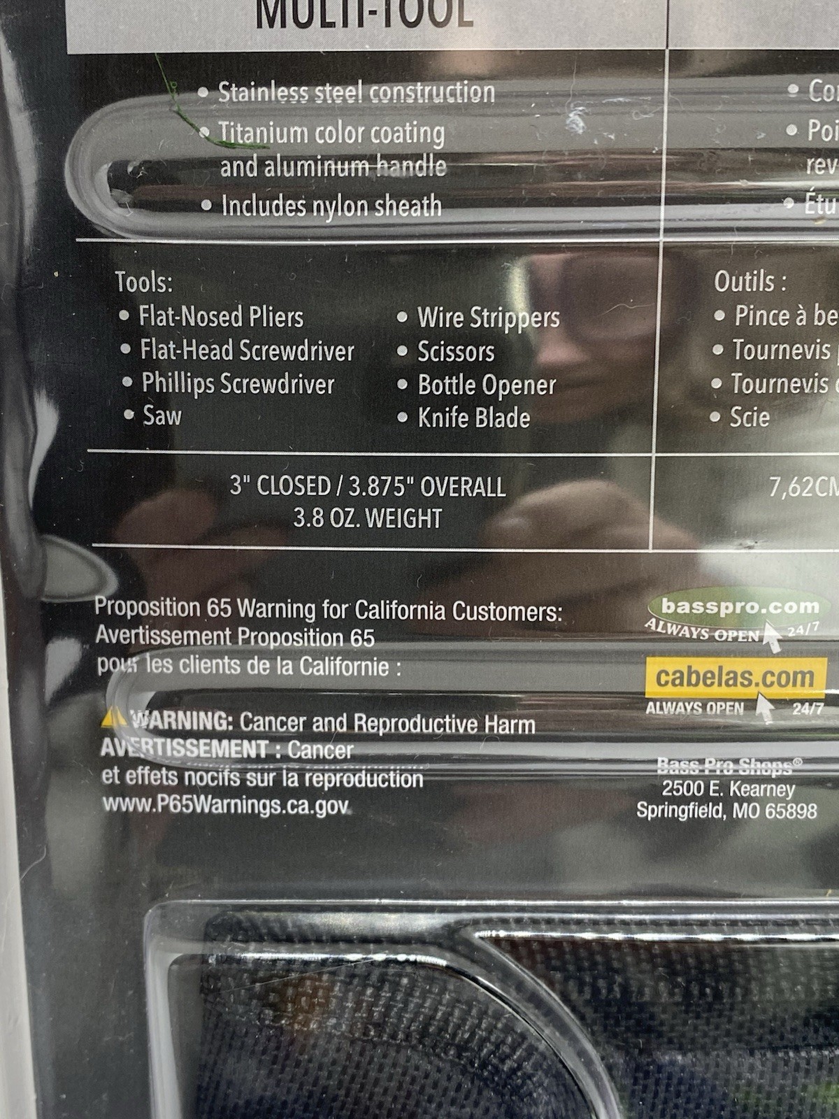 Cabela’s Multitool 8 In 1 Tools with Nylon Case 4 3/8″ Overall Length Brand New