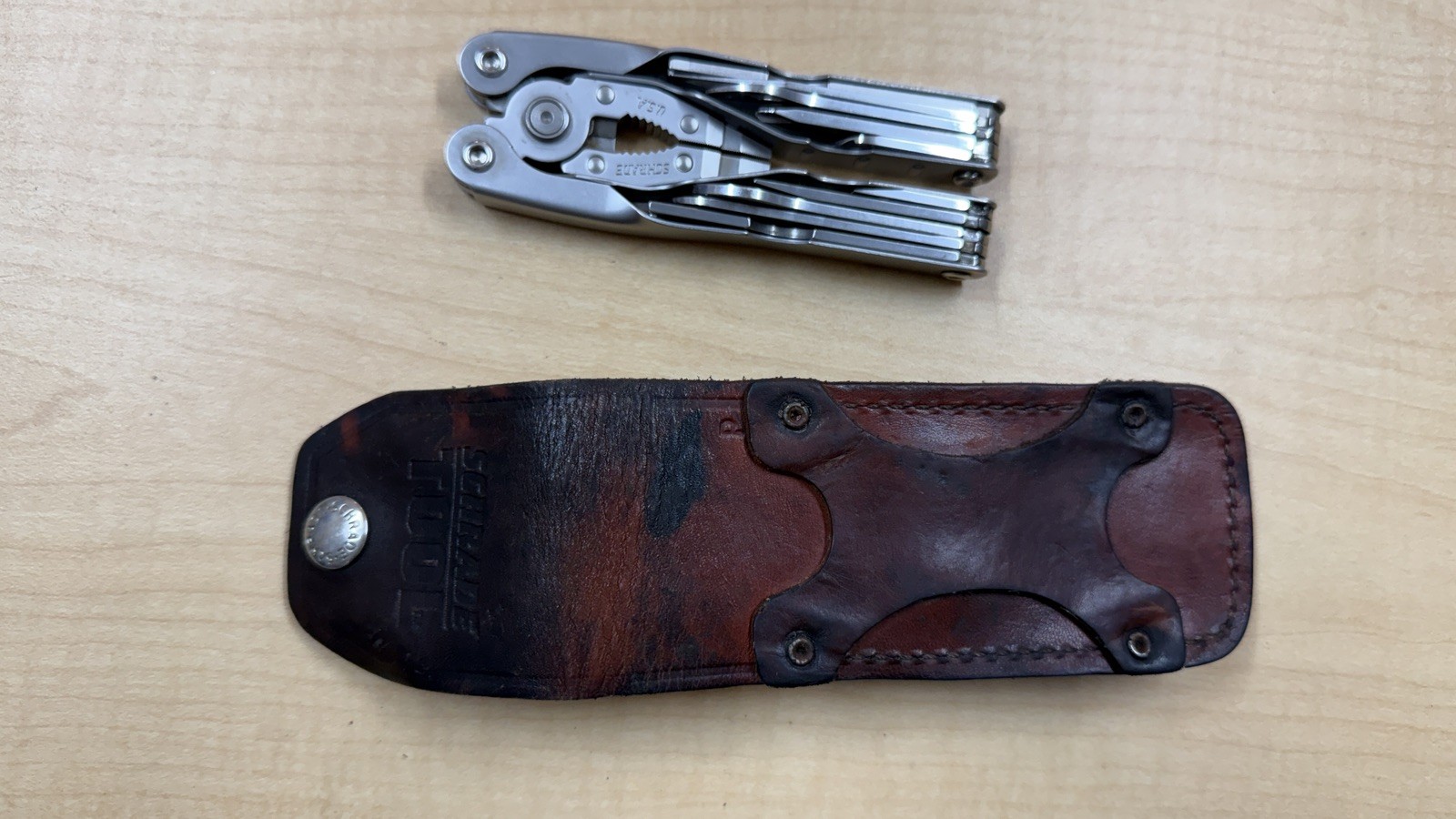 Schrade Tough-Tool Multi-Tool Pliers Knife with Leather Sheath! Made In USA!!!