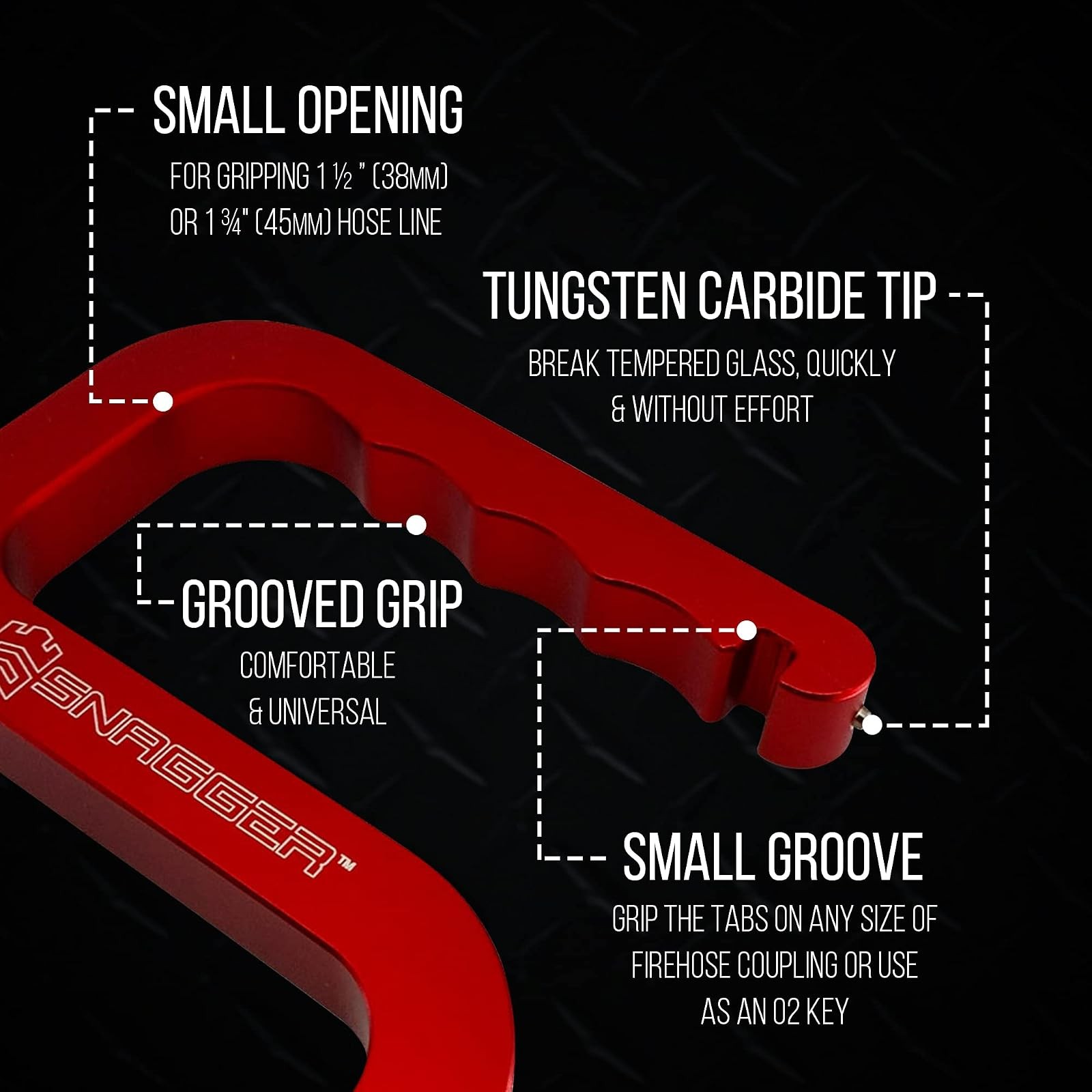 Motis Snagger Tool for Firefighting Multi Tool Red