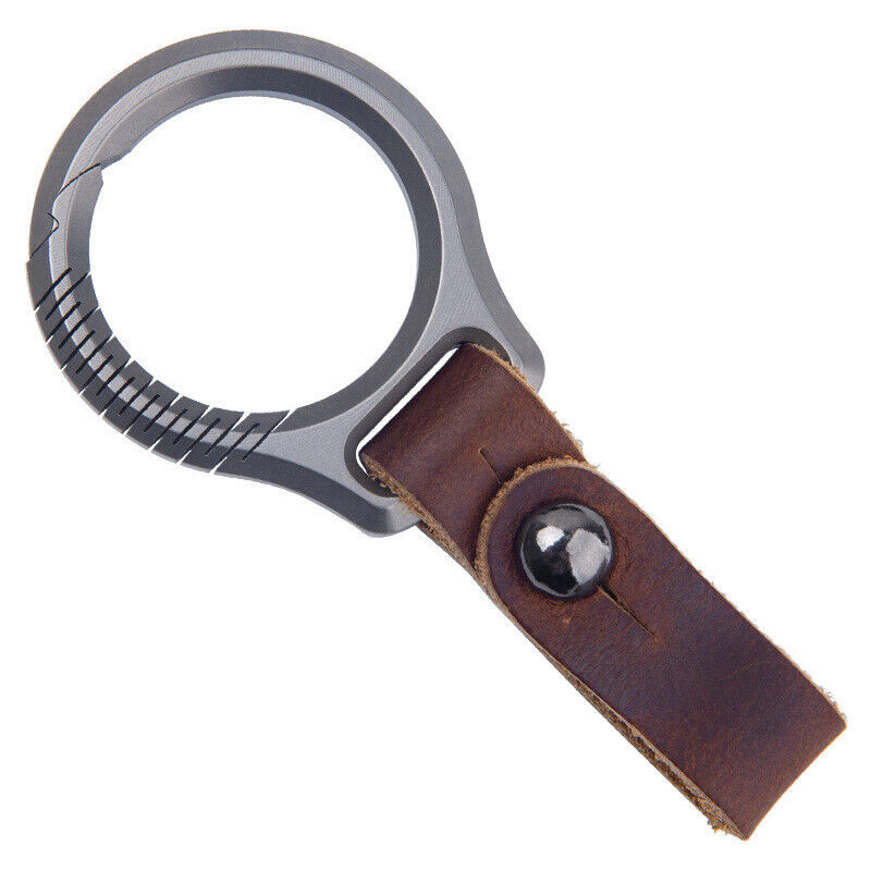 EDC Titanium Alloy Leather Porable Hanging Buckle Car Keychain Key Belt Waist
