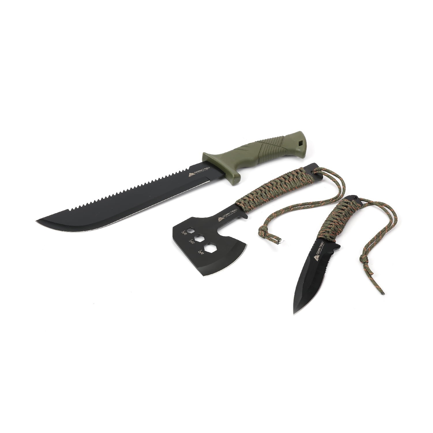 12Pc Camping Multitool Set with Flashlight Machete Knife