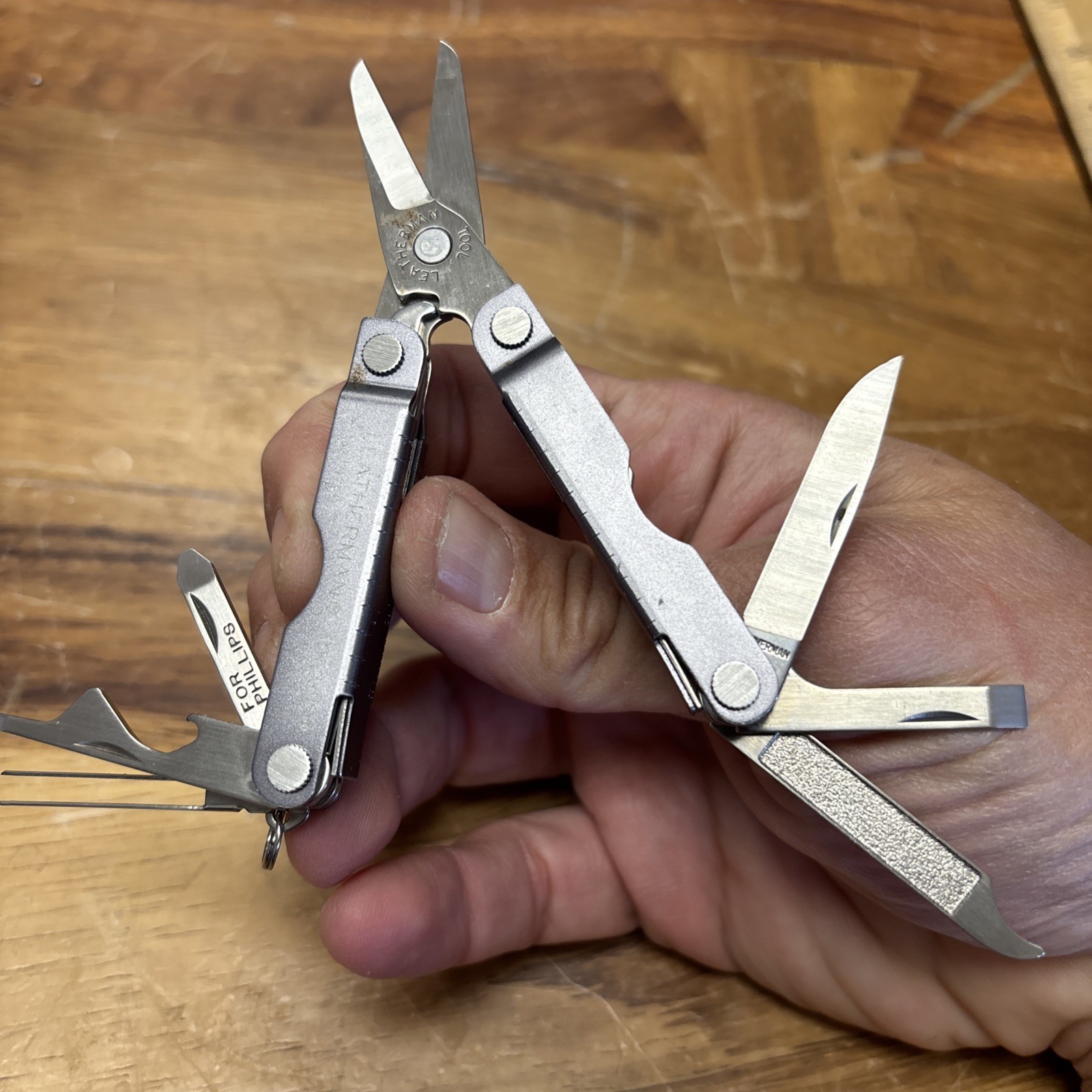 Leatherman Micra Multi Tool Gray Sharper Image Branded