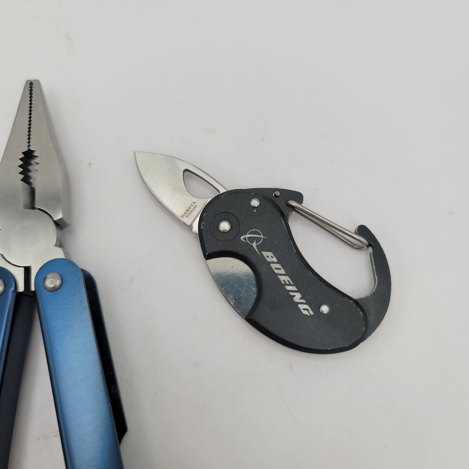 Boeing Multi Tool Pliers Pocket Knife Carabiner Knife Nylon Sheath EDC Lot