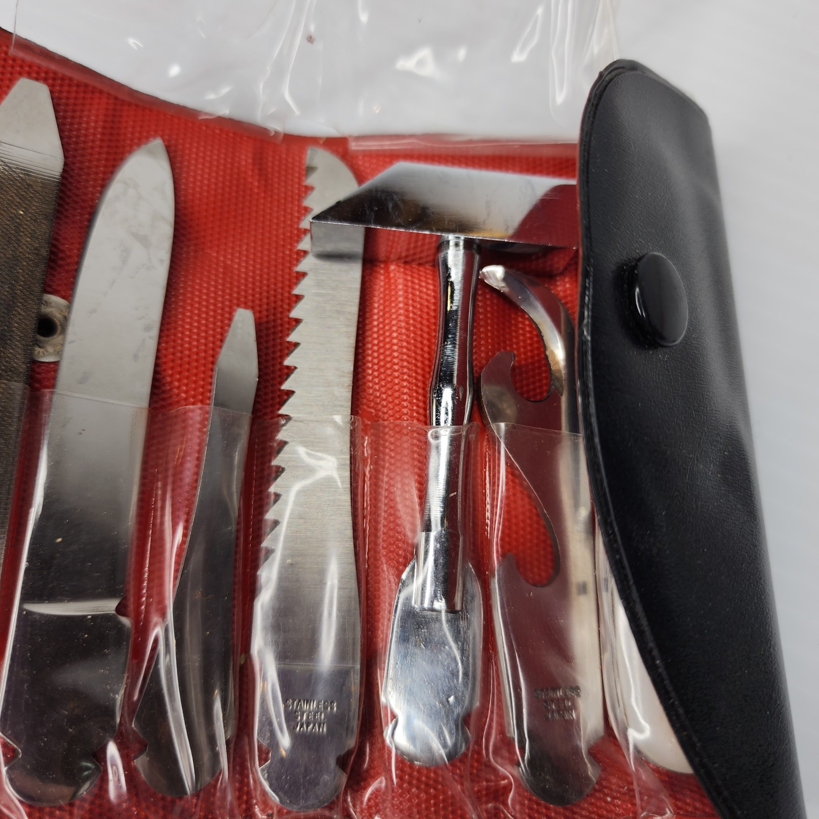 Vtg Multi Purpose Tool Kit Pocket Size Knife Interchangeable 7pc Stainless Japan